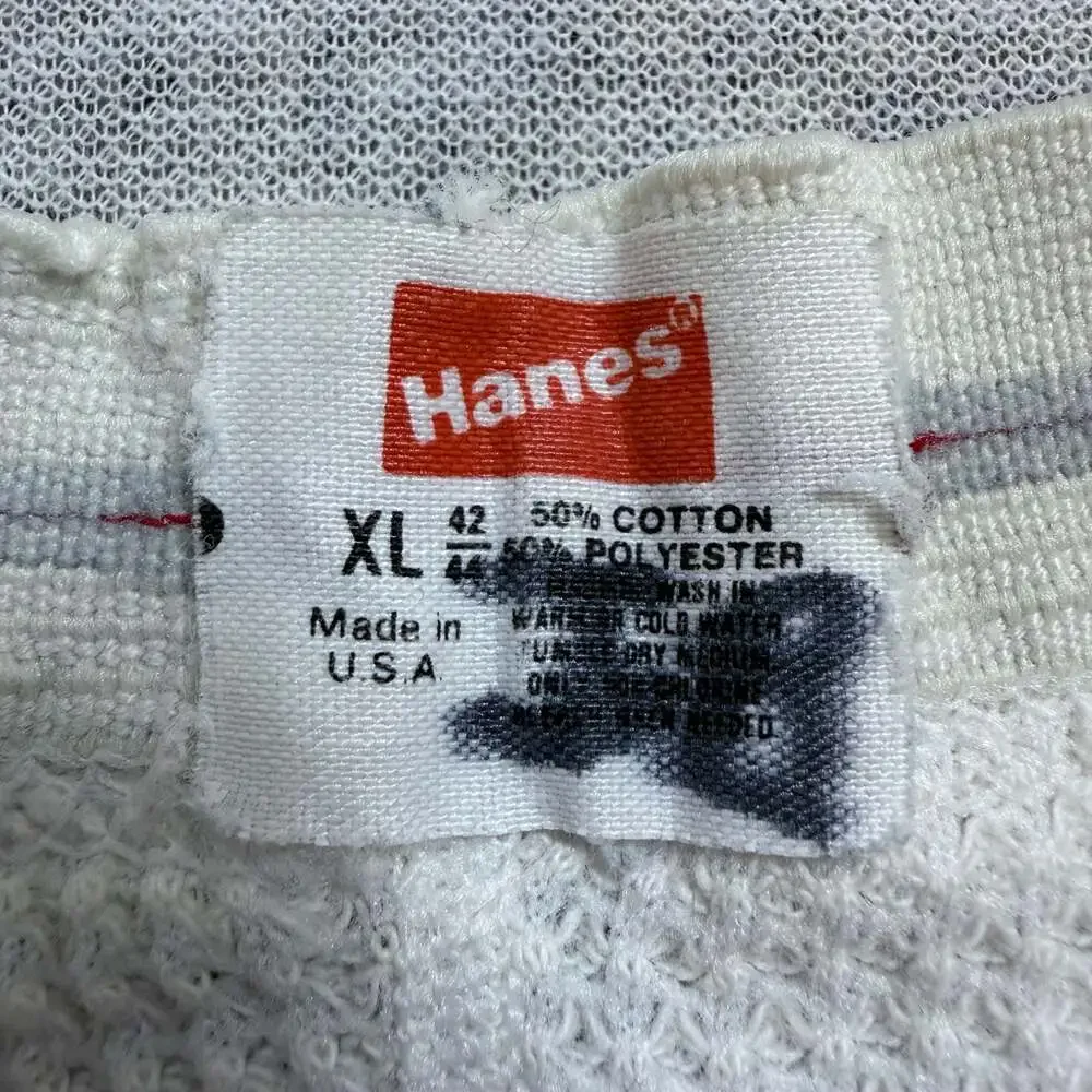 Vintage Hanes Thermal Underwear Pants Mens XL White Waffle Knit Long Johns USA
